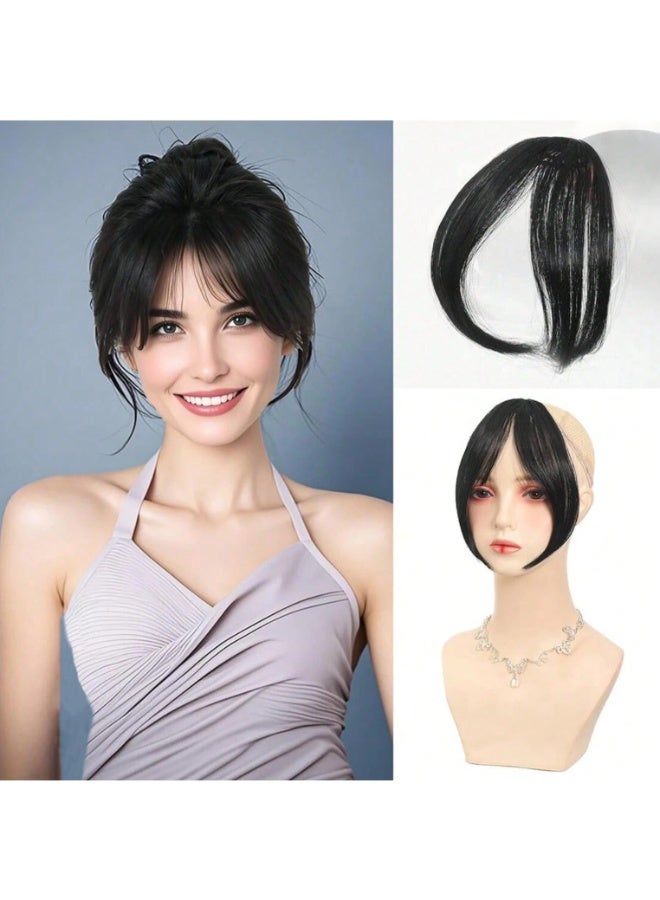 قطعة شعر إضافية "توبر" لون أسود طبيعي - غرة أمامية لزيادة كثافة الشعر وتغطية الفراغات - Image 1